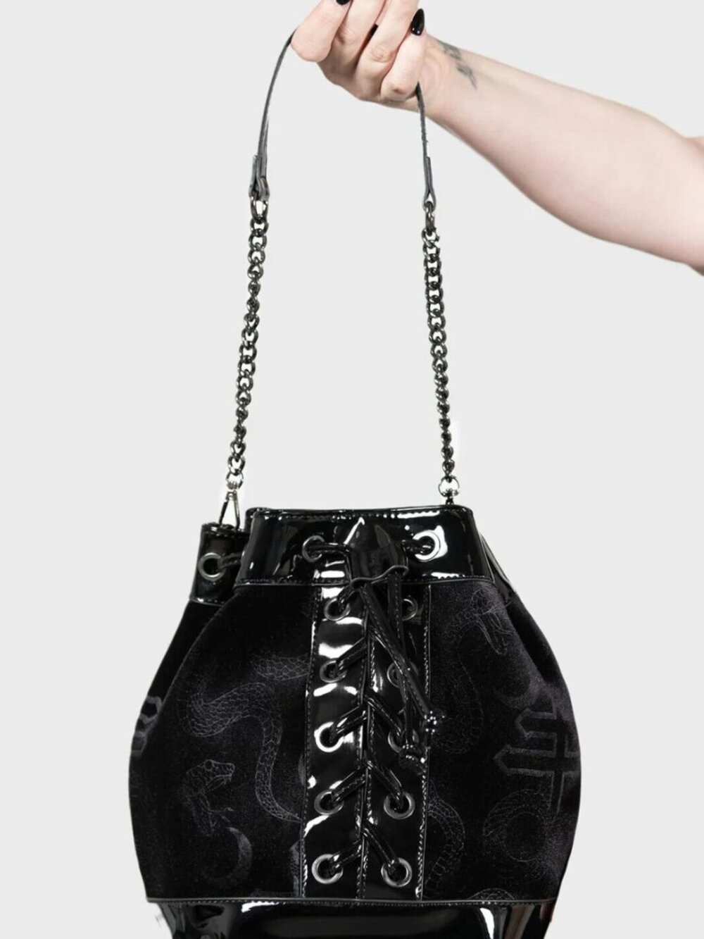 New Killstar Oherworld Drawstring Bag Goth Corset Detail Goth Punk Grunge